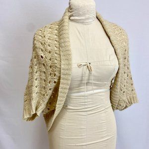 Ann Taylor LOFT Mohair Shrug sweater in cream/tan - M/L